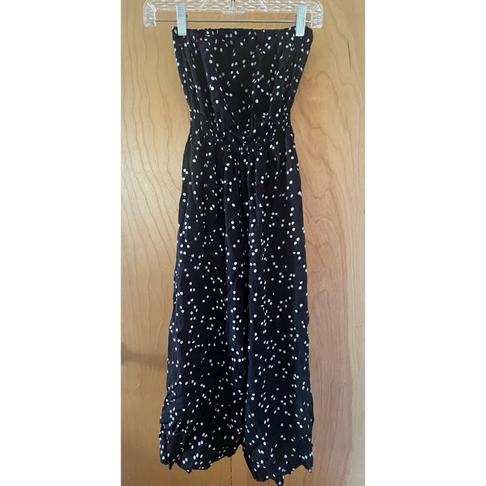 Black and White Strapless Jumpsuit